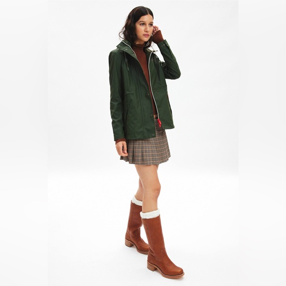 🆕 NWT Hunter Adela cotton canvas rain jacket in hunter green - Picture 3 of 15